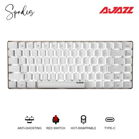 Ajazz AK Hot Swappable Mechanical Gaming Keyboard Single Light White Backlight Keys