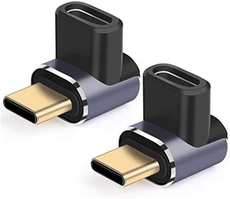 Adaptateur USB C Mâle vers Femelle Lot de 2 40 Gbit s USB C Coudé à