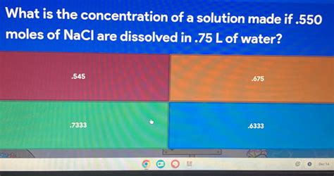 Solved What Is The Concentration Of A Solution Made If Moles Of