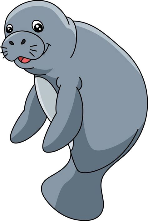 manatee tecknad färgad clipart illustration 6458261 Vektorkonst på Vecteezy