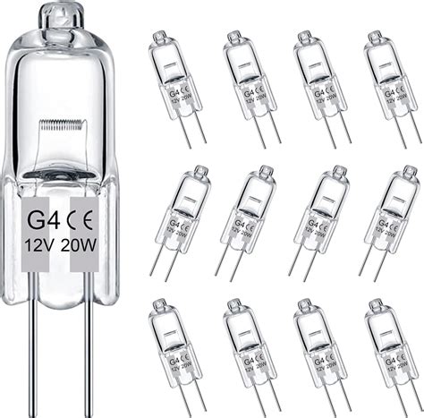 DUMILOO G4 Bulb 12V 20W Halogen Light Bulbs 2 Pin 12 Pack G4 Light