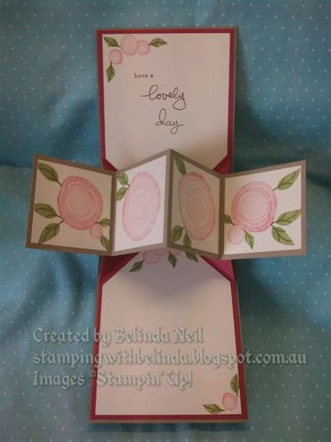 Handmade Birthday Caerd From Stampin It Up With Belinda Opened View