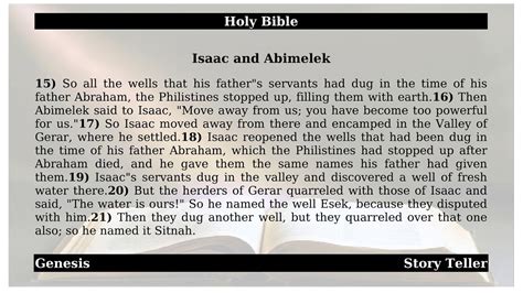 Genesis Chapter Isaac And Abimelek The Holy Bible Youtube