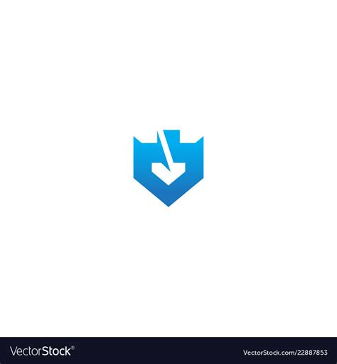 Shape shield defense company logo Royalty Free Vector Image