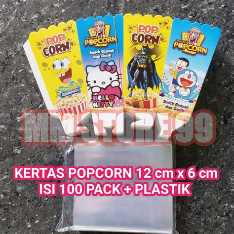 Cod Cm X Cm Kertas Popcorn Murah Plastik Popcorn Kotak Popcorn