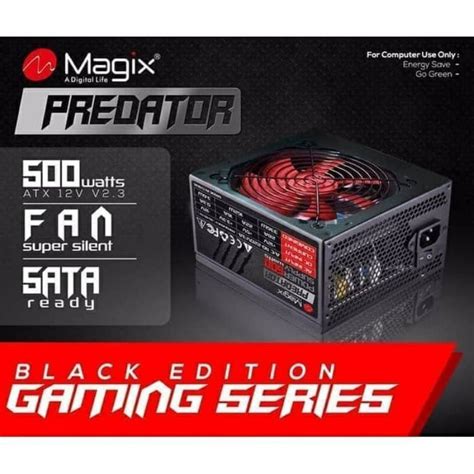 Jual Power Supply Pc 500 Watt Magix Predator Bionic Psu 500watt Bionic Gaming Fan 12cm Power