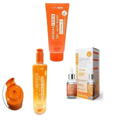 Kit Skincare Anti Idade Dermachem C Gel Facial Vitamina C Gua