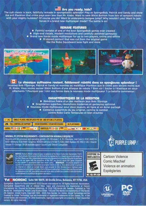 Spongebob Squarepants Battle For Bikini Bottom Rehydrated Cover Or Packaging Material Mobygames