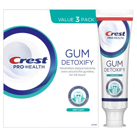 Crest Pro Health Gum Detoxify Deep Clean Toothpaste 4 8 Oz Pack Of 3