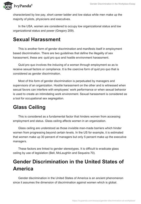 Gender Discrimination In Workplace Essay