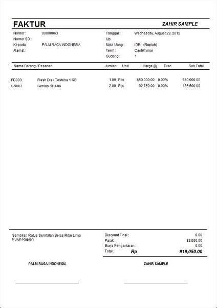 Detail Contoh Faktur Pajak Sederhana Koleksi Nomer 20