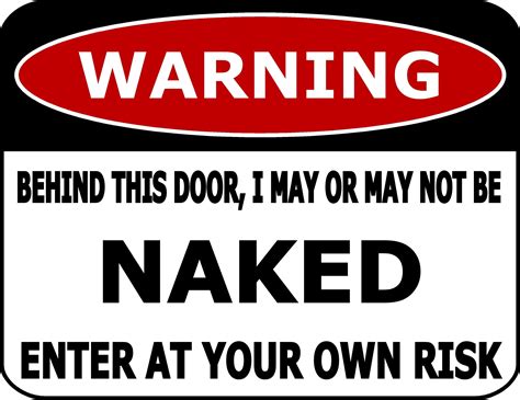 Flashing Blinking Red LED Laminated Funny Sign Warning Behind This Door