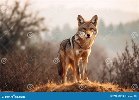 Captivating Capture Majestic Coyote Roaming In Untamed Wilderness