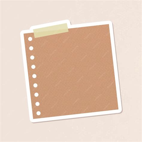 Free Vector Brown Hole Punched Notepaper Journal Sticker Vector