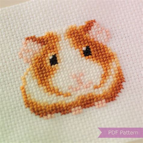 Guinea Pig Cross Stitch Pattern PDF Guinea Pig Embroidery Instant