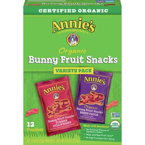 Annie S Organic Bunny Fruit Snacks Variety Pack Gluten Free 12 Ct 9