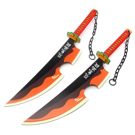 Anime Demon Slayer Uzui Tengen Swords Strap 80cm Cosplay Kimetsu No