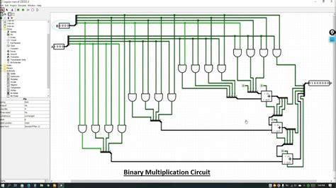 Design Of A Binary Multiplication Circuit 4 Bit By 4 Bit In LOGISIM