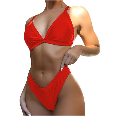 Ersazi Womens Bathing Suits Women S Solid Color Bikini Chest Pad