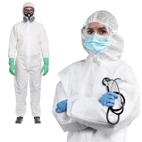 White Lab Coveralls Disposable, Large. Pack of 25 Painters Suit