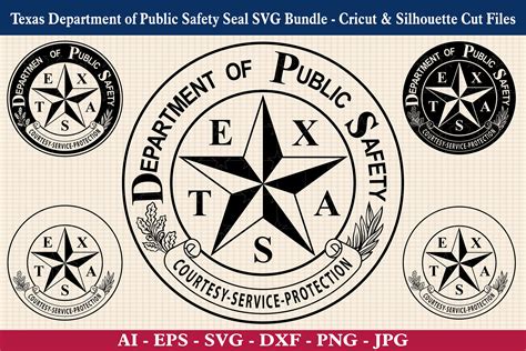 Texas Department of Public Safety Seal SVG Bundle, Texas DPS Emblem ...