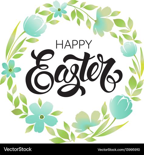 Happy Easter Print Royalty Free Vector Image Vectorstock