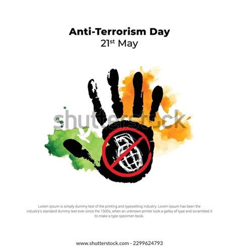 National Anti Terrorism Day Vector Poster Design Stock Vector Royalty