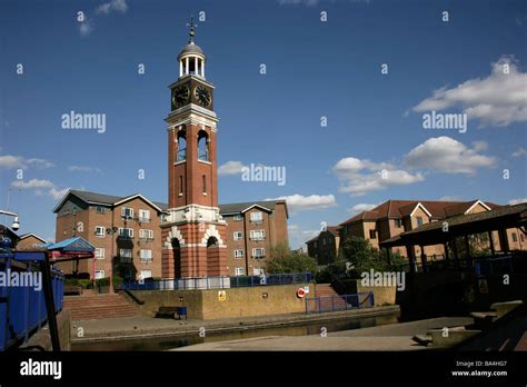 Thamesmead town centre southeast London, UK: the clocktower Stock Photo ...