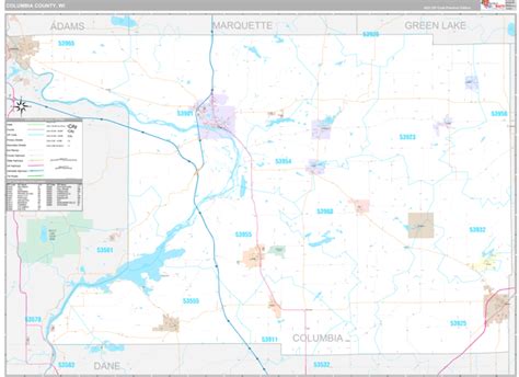 Columbia County, WI Wall Map Premium Style by MarketMAPS - MapSales