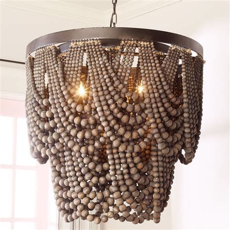 Bohemia Draped Bead Chandelier Beaded Chandelier Wood Bead