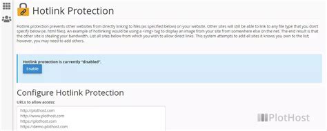 How To Enable Hotlink Protection In CPanel PlotHost