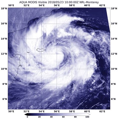 NASA's Aqua satellite sees Tropical Cyclone Mekunu strengthen