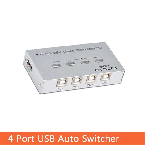 4 Port Usb Switcher Selector Auto Sharer Four In And One Out Multiple