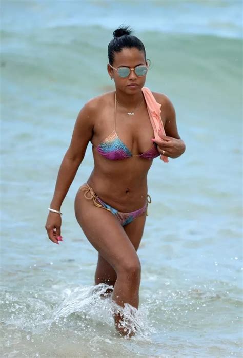 Christina Milian Flashes Toned Bikini Body And Recreates Baywatch