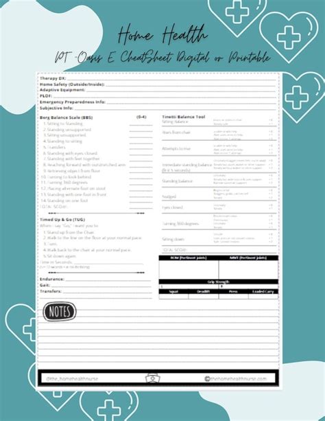 Oasis E Therapy Cheat Sheet Start Of Care Template Soc Etsy Hot Sex