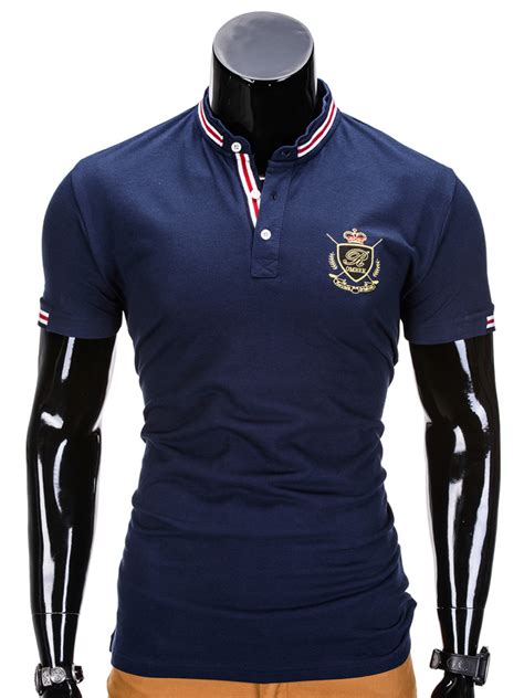 Men S Printed Polo Shirt S849 Navy Modone Wholesale Clothing For Men