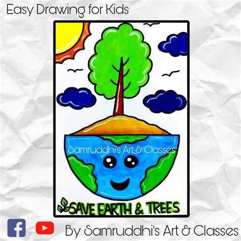 save earth save trees drawing  kids earth day drawing  kids