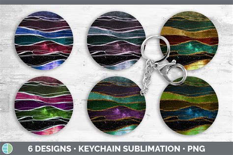 Galaxy Agate Keychain Bundle Keyring Sublimation Designs By Enliven