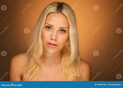 Neauty Portrait Of Cute Blonde Woman Stock Photo Image Of Model