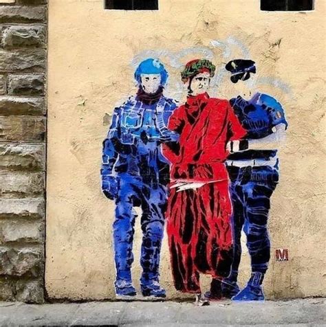 Il Murales A Firenze Dante Senza Mascherina Viene Arrestato