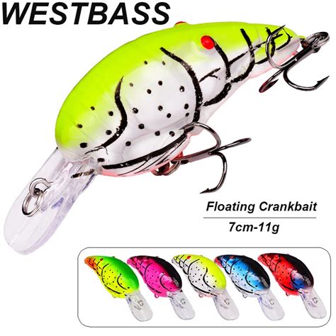 Westbass 1px Floting Crankbait 7cm 11g Noisy Fishing Lure Wobblers