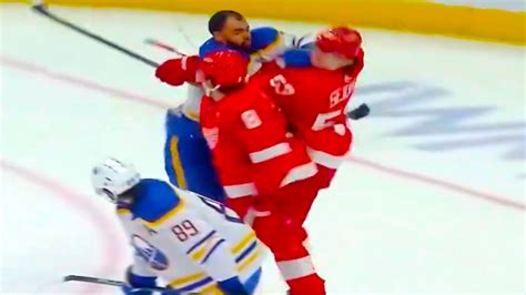 Jordan Greenway Ben Chiarot Moritz Seider Fight Full Clip Red Wings