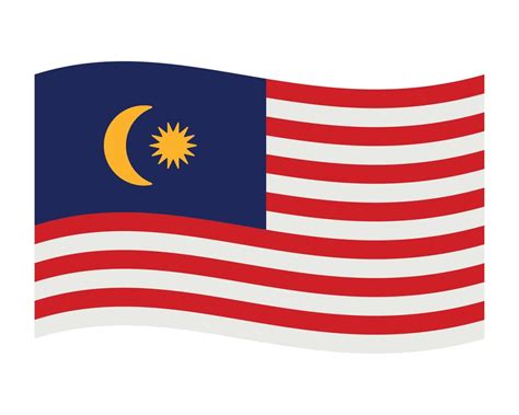 Malaysian Flag Waving 10385689 Vector Art At Vecteezy