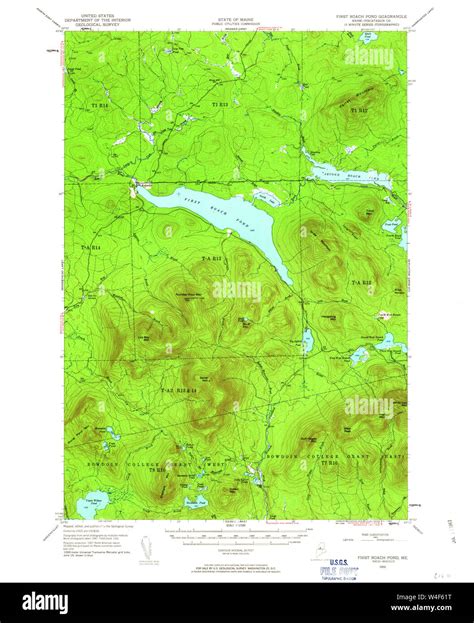 Maine USGS Historical Map First Roach Pond 460393 1952 62500