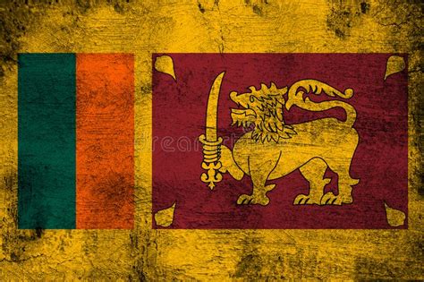 Sri Lanka Oxidada Y Ejemplo De La Bandera Del Grunge Stock De