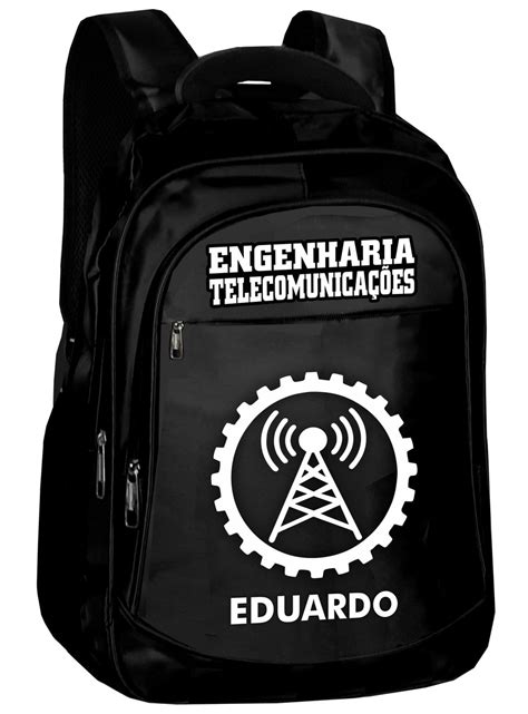 Mochila Engenharia Telecomunicaçoes Personalizada Nome Bolsa