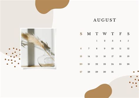 Beige Brown Abstract Boho Calendar Templates By Canva Wall