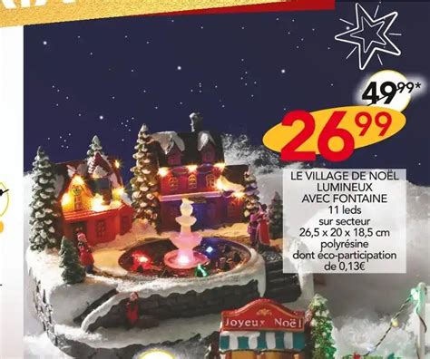 Promo Le village de noël lumineux avec fontaine chez Stokomani