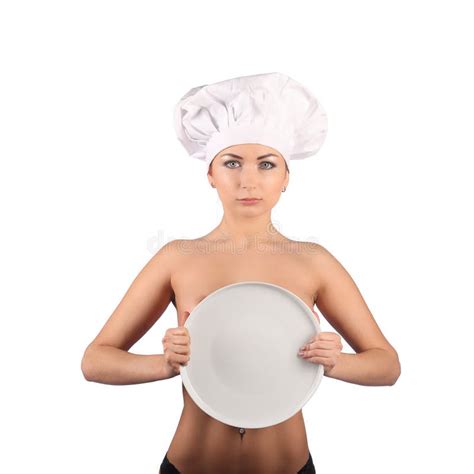 Naked Restaurant Chef With Plate For A Menu Stock Photo Image Of Main Canteen