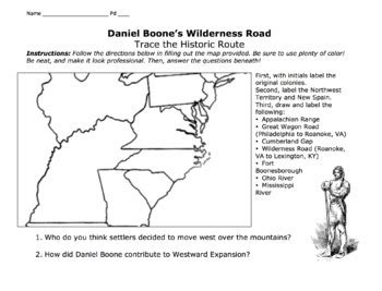 Daniel Boone's Wilderness Road Map 2.0/ Cumberland Gap, Fort ...